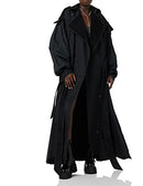 maison blanche All Gender Long Sleeve Trench-Coat, Black, Size 4 - Brand New