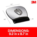 3M PRECISE MOUSE PAD WITH GEL WRIST REST, SOOTHING GEL COMFORT MW310LE - BLACK - Like New