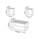 LIFE CONCEPT CORAL FLOWER MODERN COFFEE TABLE 3PC, DARK OAK - DARK OAK 1 - Like New