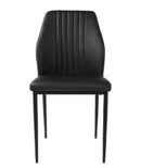ALL GOJANE FAUX LEATHER SOLID BACK DINING SIDE CHAIR STABLE SET OF 4 - BLACK - Brand New