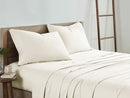 KATHY IRELAND 300 THREAD COUNT 100% BAMBOO RAYON SHEET SET KING - IVORY/WHITE - Like New
