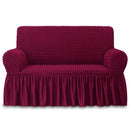 NICEEC LOVESEAT SLIPCOVER 1 PIECE EASY FITTED SOFA COUCH COVER - BURNGUNDYRED - Like New