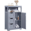 Yaheetech Small Freestanding Bathroom Storage Cabinet with 3 Drawers, Gray - Brand New