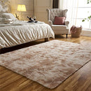 B09F9LQHWT Fluffy Shag Area Rugs for Bedroom, 5 x 7 Feet Tie-Dyed Beige - Like New