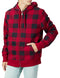 AMAZON ESSENTIALS MEN'S FULL-ZIP FLEECE HOODIE - SIZE: MEN L - BLACK RED PLAID - Brand New