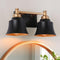 KSANA 2 LIGHT BLACK AND GOLD BATHROOM LIGHTS OVER MIRROR - BLACK AND GOLD - Like New