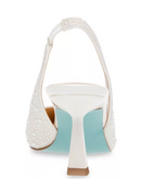 BETSY JOHNSON CLARK SLING BACK HEELS - 7.5 - SIZE: WOMEN 7.5 - IVORY - Like New