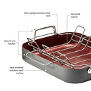 Paderno Classic Hard Anodized Roaster with Rack 16x13" Non-Stick B07Z5GJMXL - Brand New