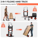 YACONA 3IN1 HEAVY DUTY FOLDING HAND TRUCK 500LB CAPACITY STEEL DOLLY CART - Like New
