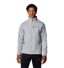 WS6044 COLUMBIA MENS ASCENDER SOFTSHELL FULL ZIP RAIN JACKET , SIZE 3X - GRAY - Brand New
