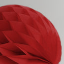 GENERIC 8IN/20CM HONEYCOMB PAPER BALL WITH RIBBONS - DEEP RED - Like New