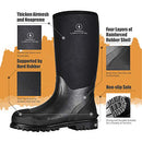 Dark Lightning Rubber Boots Waterproof Muck Rain with Steel Shank, Size 11 - Brand New