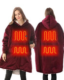 VENUSTAS HEATED BLANKET HOODIE WITH BATTERY UNISEX OVERSIZED SHERPA - RED - Like New