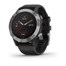 GARMIN FENIX 6 PREMIUM MULTISPORT GPS WATCH 010-02158-00 - SILVER/BLACK BAND Like New