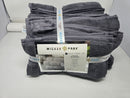 WICKER PARK 100-PERCENT ZERO TWIST 550 GSM 12-PIECE TOWEL COTTON - CHARCOAL GRAY - Brand New