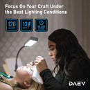 DAEV 27” Gooseneck Arm Nail Lamp for Desk Bright Workbench Light - Black - Brand New
