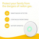 AIRTHINGS 2951 WAVE RADON SMART DETECTOR HUMIDITY TEMPERATURE SENSOR - WHITE Like New