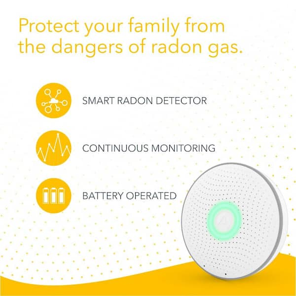 AIRTHINGS 2951 WAVE RADON SMART DETECTOR HUMIDITY TEMPERATURE SENSOR - WHITE Like New