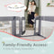 DORA DOTEY BABY PLAYPEN WITH DOOR FOLDABLE ADJUSTABLE PLAY PEN, DEEP GRAY - Like New