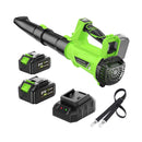 ELRINA LEAF BLOWER CORDLESS WITH 2 X 3.0AH BATTERIES AND CHARGER - GREEN - Like New