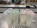 M MCIRCO CEREAL CONTAINER SET, (4L /135.2OZ) SET OF 4 - PINK,BLUE,GREEN,RED - Like New