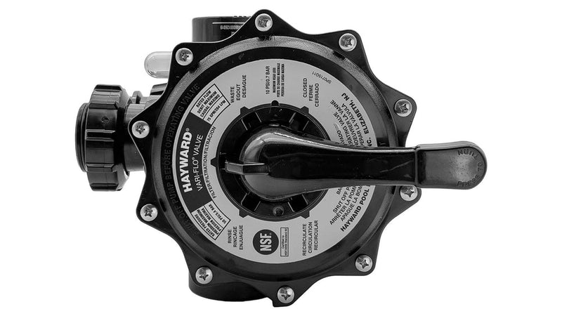 HAYWARD SIDE MOUNT MULTIPORT VALVE ASSEMBLY, ERGONOMIC HANDLE SP0715X62 - BLACK - Like New