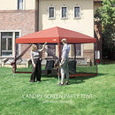 VIVOHOME 8x8ft Easy Pop-Up Canopy Outdoor Screen Tent Mesh Mosquito - Red - Like New
