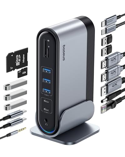BASEUS 17-IN-1 DOCKING STATION DOCKING STATION 3 MONITORS BS-OH152 - BLACK - Like New