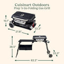 CUISINART PREP ‘N GO FOLDING GAS GRILL, PROPANE, CGG-288 - BLACK - Like New