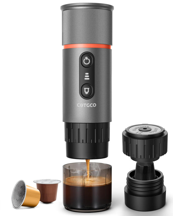 COTGCO PORTABLE ESPRESSO COFFEE MAKER TRAVEL COFFEE MAKER PCM120 - GUNMETAL - Like New
