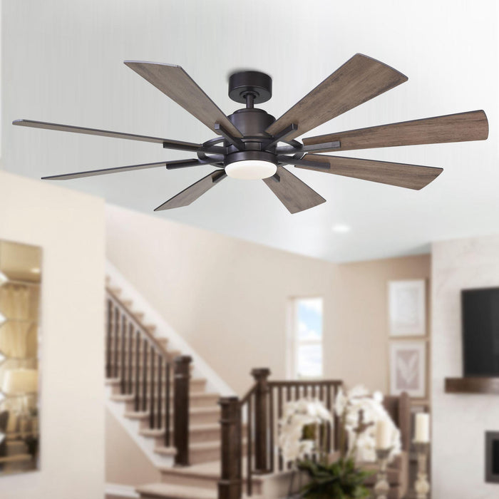 PARROT UNCLE 60" ORETHA WINDMILL DC CEILING FAN LED LIGHTING - OIL-RUBBED BRONZE - Like New
