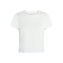 NO BOUNDARIES CROPPED COTTON TEE WITH SHORT SLEEVES, WOMEN’S SIZE MEDIUM - GRAY - Brand New