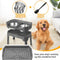 OIYEEFO 3 IN 1 LARGE ELEVATED DOG BOWLS 4 ADJUSTABLE HEIGHT BOWL - GRAY - Like New