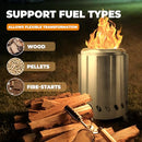 RADD KEEP TABLETOP FIRE PIT SMOKELESS PELLET STOVE CARRY BAG - SILVER - Like New