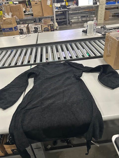 GENERIC WOMANS LARGE BLACK CREW LONG SLEEVE SLEEP SHIRT - SIZE: WOMEN L - BLACK - Like New