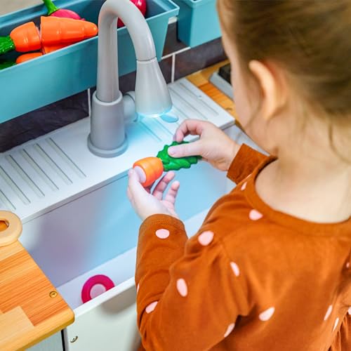 KIDKRAFT WOODEN FARM TO TABLE PLAY KITCHEN ES KRAFT ASSEMBLY LIGHTS - WHITE - Like New