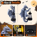 GOODECO DRAGON TREE HUGGER SOLAR LANTERN GARDEN STATUE 9.3" - GRAY - Like New