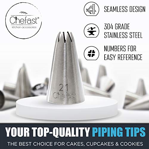 CHEFAST CAKE DECORATING TIP SET 20 PIPING TIPS 5 FROSTING BAGS AND MORE - Like New