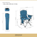 ARROWHEAD OUTDOOR Heated Folding Camping Chair w/ 6-Can Cooler - Ocean Blue - Like New