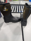 KALKAL RUBBER BOOTS MEN WATERPROOF INSULATED RAIN BOOTS - SIZE: 9 - BLACK/BROWN - Like New