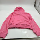 ARHSHINER GIRLS ZIP UP CROPPED LONG SLEEVES HOODIES - SIZE: 6-7 - PINK - Brand New
