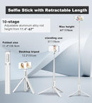 TONEOF 67" Cell Phone Selfie Stick Tripod,Smartphone Tripod Stand All-in-1 WHITE - Like New