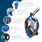 ZIPOUTE SNORKEL MASK FULL FACE, FOLDABLE FULL FACE, CAMERA MOUNT, BLUE S/M - Like New