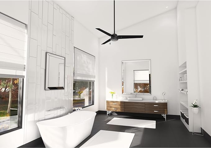Hunter Cassius Indoor Outdoor Ceiling Fan Pull Chain Control 52" - MATTE BLACK - Like New