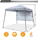 ABCCANOPY POP UP CANOPY WITH 1 SUN WALL BONUS BACKPACK BAG STAKES - GRAY - Like New