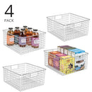mDesign Metal Wire Food Storage Basket 4 Pack - Chrome - Brand New