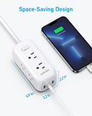 ANKER (PACK OF 2) POWER STRIP SURGE PROTECTOR(300J), 6 OUTLETS A9169 - WHITE - Like New