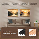Travelization Magnetic Poster Hanger 24” Poster Frame Magnets Teak Wood - Brand New