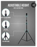 GENERIC LIGHT STAND 8819 FOR RING & STUDIO LIGHTS 7 FT -BLACK - Like New