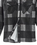 Men’s Magnet Close Adaptive Sherpa Lined Shirt Jacket - Black & Grey Check - L - Brand New
